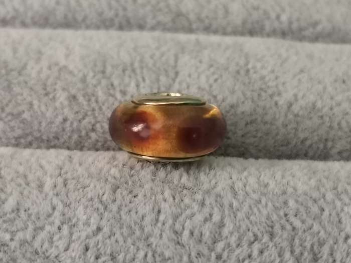 Gold Pandora Brown Mystic Charm