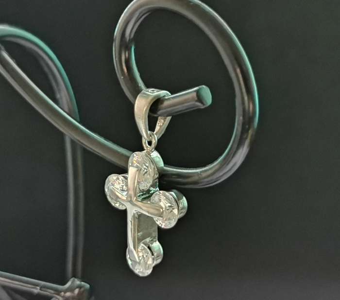 Dazzling Silver Cross Pendant