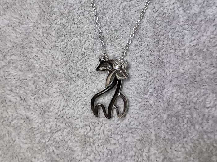 Adorable Silver Giraffe Necklace