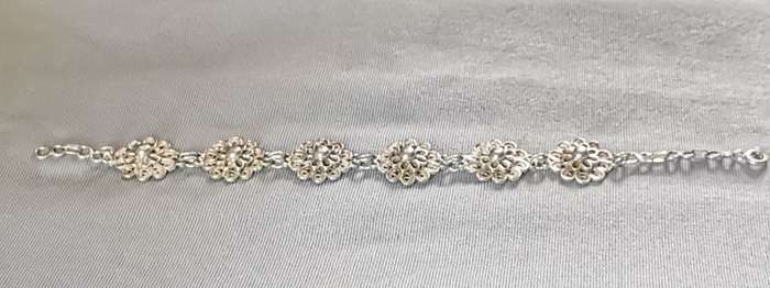 Silver Filigree Flowers Bracelet