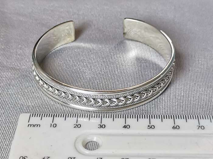 Patterned Silver Cuff