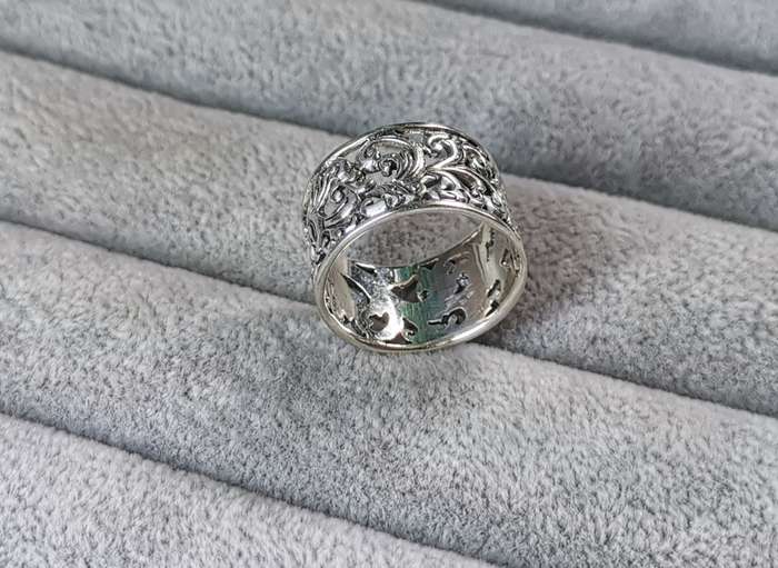 Detailed Silver Ring