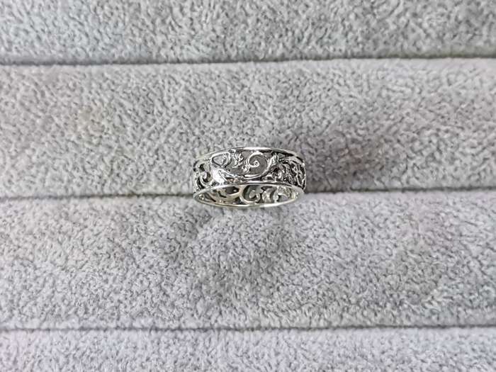 Detailed Silver Ring