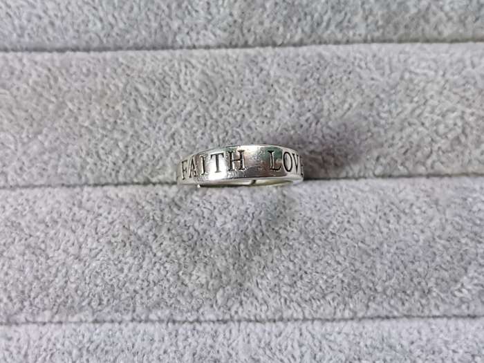 Silver Faith and Love Ring