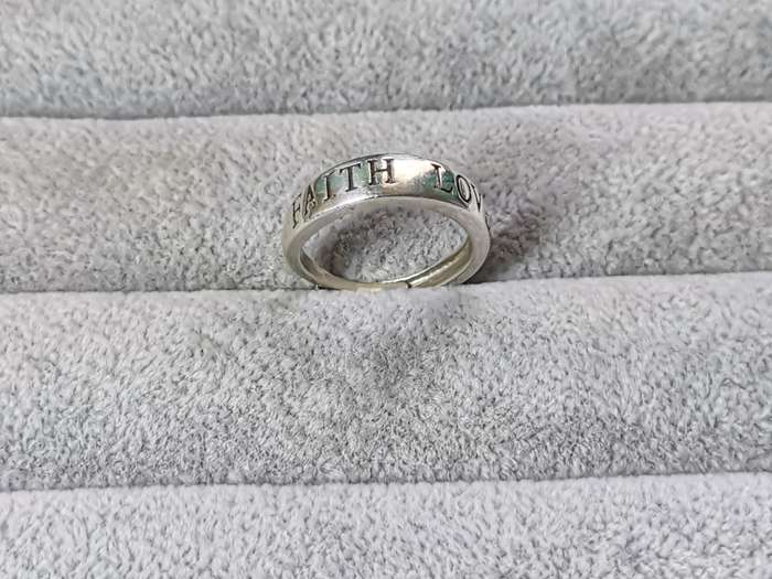 Silver Faith and Love Ring