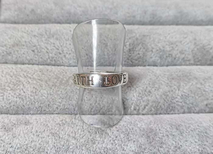 Silver Faith and Love Ring