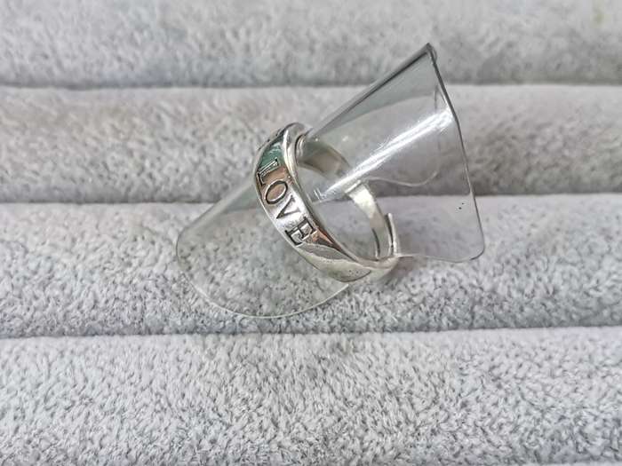 Silver Faith and Love Ring