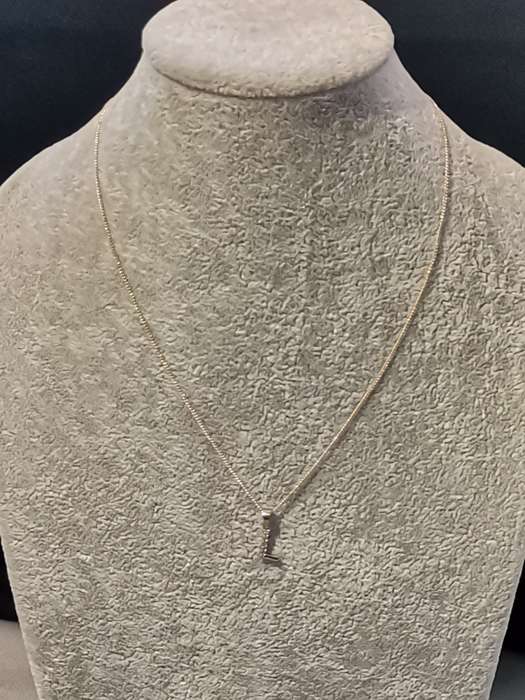 Silver `L` Necklace
