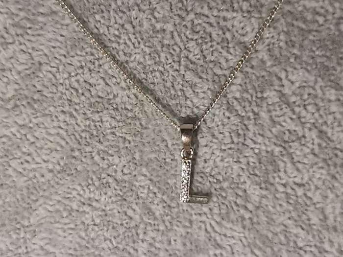 Silver `L` Necklace