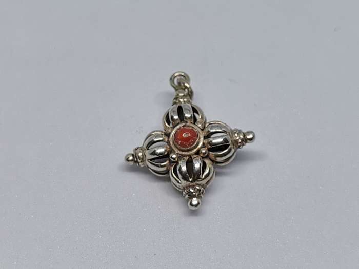 Silver Double Dorje Pendant