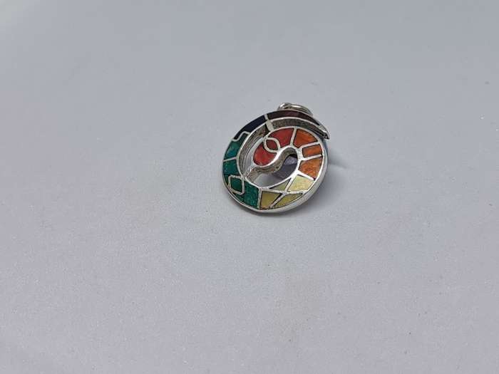 Silver Inka Calendar Spiral Pendant