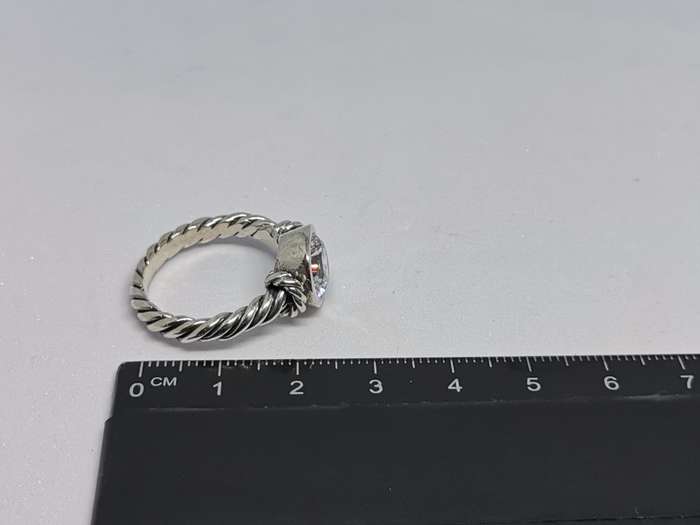 Silver Rope Solitaire Ring