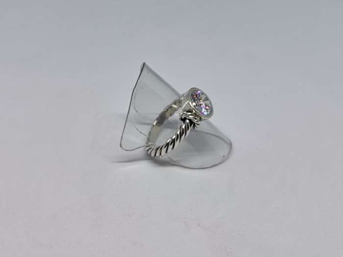 Silver Rope Solitaire Ring