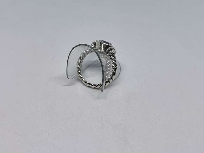 Silver Rope Solitaire Ring