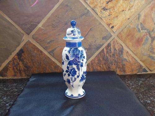 BLUE WHITE DELFT MARKED GINGER JAR.