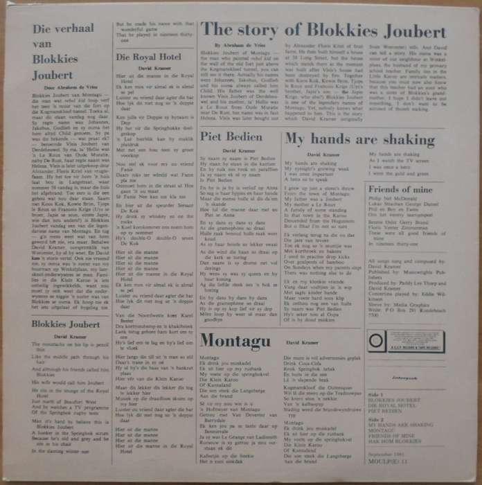 David Kramer - The Story of Blokkies Joubert