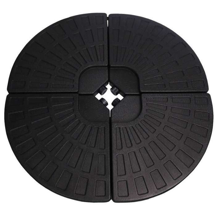 4Pcs 13L Fan Shaped Water Filled Umbrella Base Suitable for All Kinds of Cross Tiles (Black)