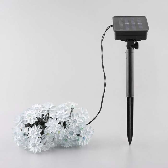 Solar Fairy String Lights 6.5M 30Leds Led Double Lotus Flower Lights for Outdoor Garden Patio