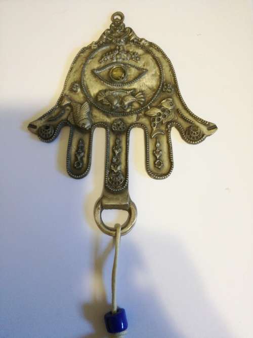 VINTAGE CAST METAL `HAMSA` FOR GOOD LUCK AND PROTECTOR.