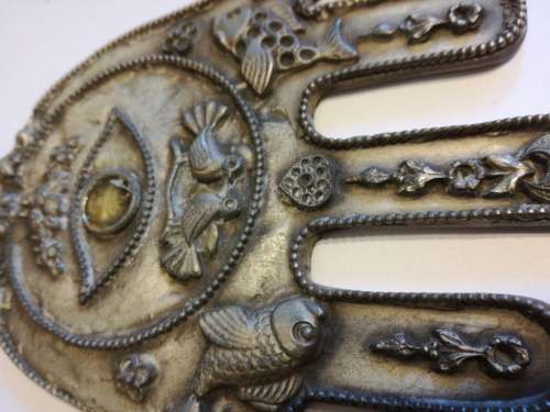 VINTAGE CAST METAL `HAMSA` FOR GOOD LUCK AND PROTECTOR.