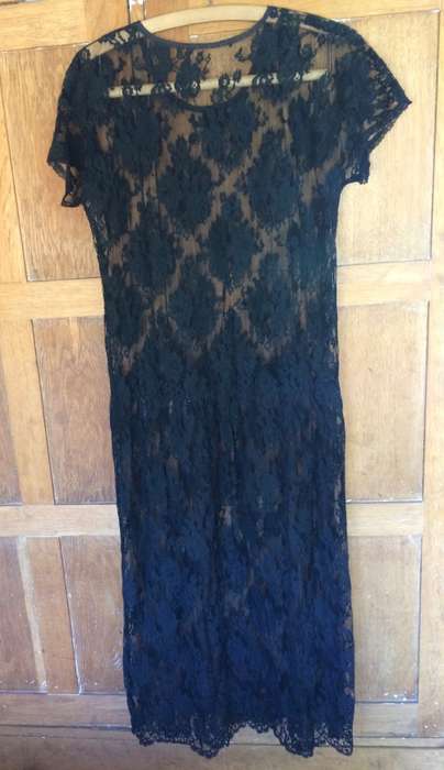 VINTAGE LACE DRESS BLACK - SIZE 14/16