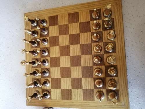EXQUISITE!!! Large Solid Wood And Brass Chess set