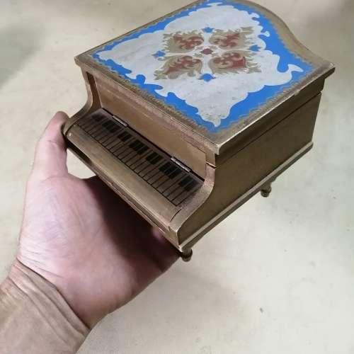 Vintage Grand Piano Italian Florentine Guild Wood Music Musical Jewelry Box