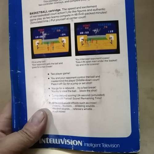 VINTAGE INTELLIVISION BASKETBALL GAME CARTRIDGE IN BOX - 5 OF 7 GAMES ON OFFER