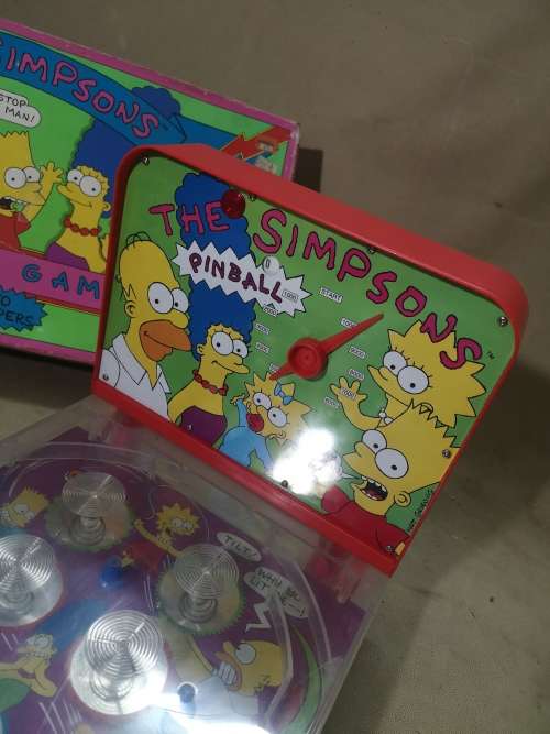 RARE VINTAGE 1990`S SIMPSONS TABLETOP PINBALL GAME - TESTED WORKING
