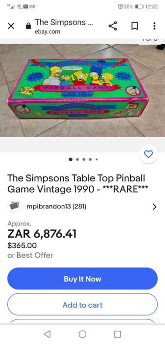 RARE VINTAGE 1990`S SIMPSONS TABLETOP PINBALL GAME - TESTED WORKING