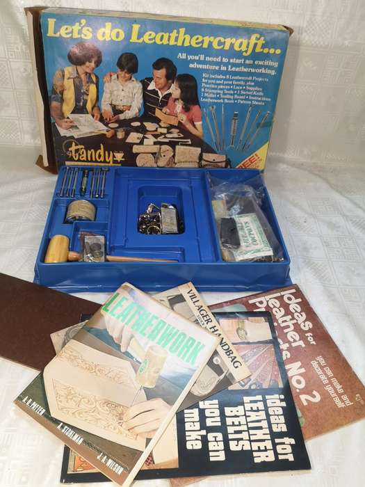Vintage Tandy Leathercraft Kit - Complete Like New Plus Extras
