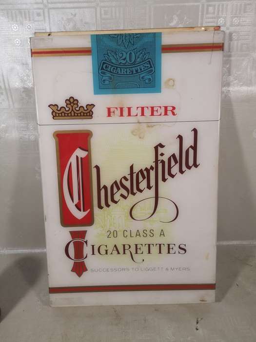 Vintage Chesterfield Filter Advertising Light Box Cover 450mm x 280mm