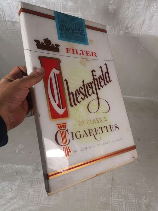 Vintage Chesterfield Filter Advertising Light Box Cover 450mm x 280mm