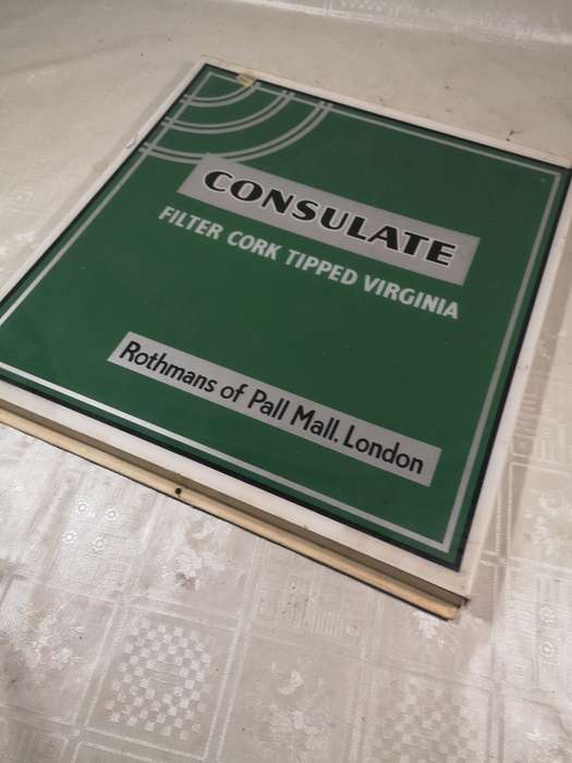 Vintage Consulate filter cork tipped Virginia cigarettes Advertising Light Box Cover 450mm x 410mm