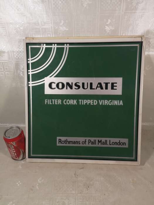 Vintage Consulate filter cork tipped Virginia cigarettes Advertising Light Box Cover 450mm x 410mm