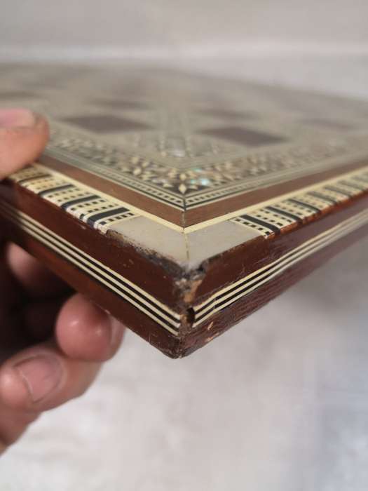 Magnificent Vintage Renaissance Chess Set On a Mother of Pearl Inlaid Chess Board