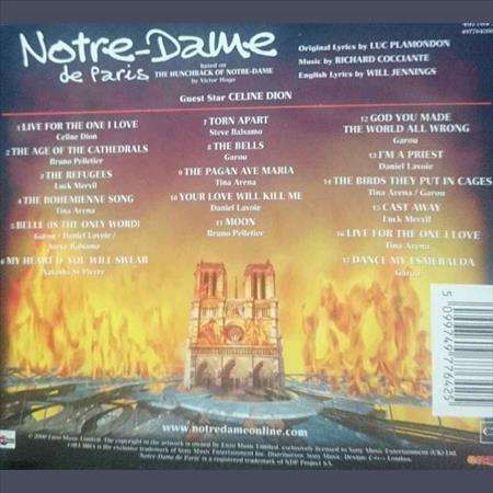 Notre Dame: De Paris : Based on Huntch Back of Noter- Dame : CD
