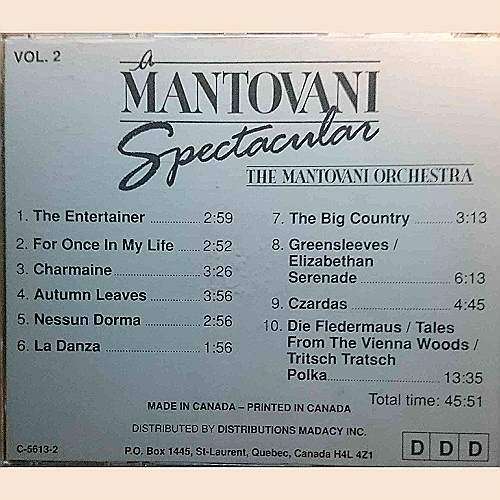 A Mantovani Spectacular : Volume Two : CD