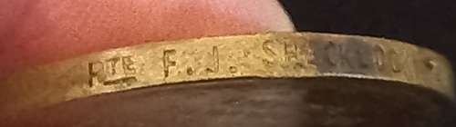WW1 Victory Medal 1914 - 1919 PTE. F.J.SHACKLOCK