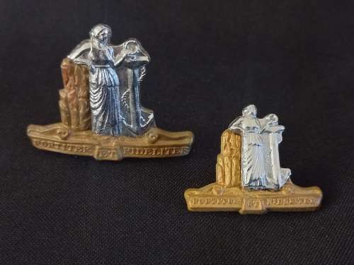 SA. Cape Corps Cap And Collar Badge  ( Bi- Metal )      X16