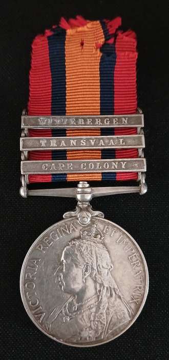 Boer War -  QSA Medal Awarded To:  4154 PTE D.N. BERRY. WORCESTER: REGI        No.27