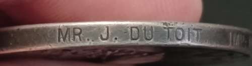 Boer War -  QSA Medal Awarded To: MR. J. DU TOIT. IMP: MIL: RLY:      No.54