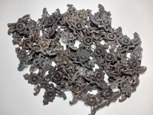50 x  WW2 Natal Field Artillery cap badges ( PLEASE NOTE ALL LUGS AND PINS ARE DAMAGED )      Lot B