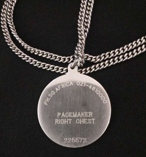 Medical Alert STEEL DISK Pacemaker Number 225572                    M3
