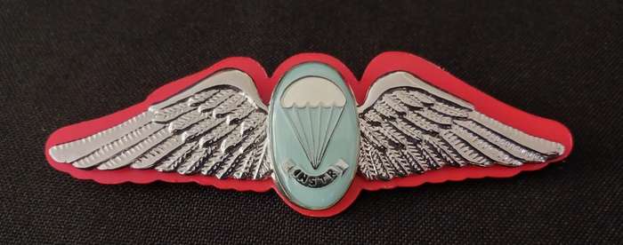 SADF PARACHUTE STATICLINE INSTRUCTOR WING - FULL SIZE  With Backing                       F143