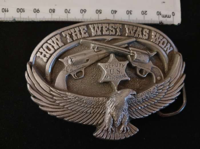 HOW THE WEST WAS WON ------ Metal Belt Buckle   ( Weight 144,1 grams )     F147
