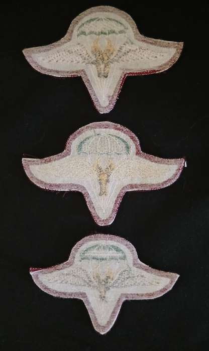 SADF 1 Parachute battalion cloth beret badges ---- 3 Types   ( One Bid For The 3 Badges )     F177