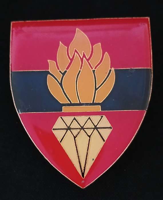 7TH NORTHERN CAPE COMMAND ENGINEER REGIMENT SHOULDER FLASH  ( Three Pins Repaired )             D128