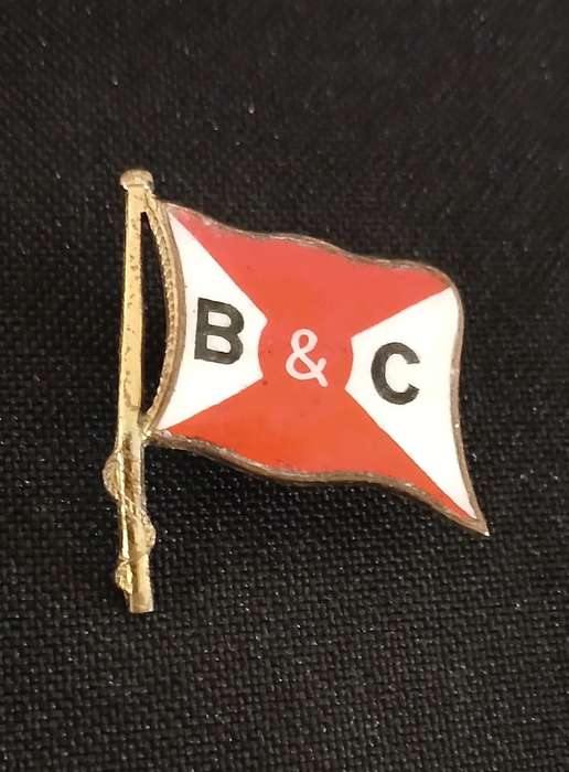 BISCHOFF COMPANIES GERMAN SHIPPING COMPANY BADGE   ( HALL MARKED SEE PHOTO`S )  V113