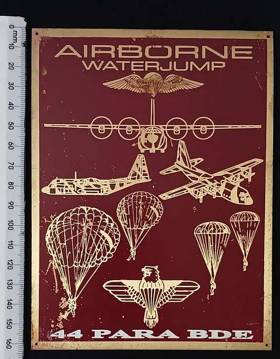 44 PARA BDE.   AIRBORNE WATERJUMP  BRASS AND ENAMEL PLAQUE        No.6